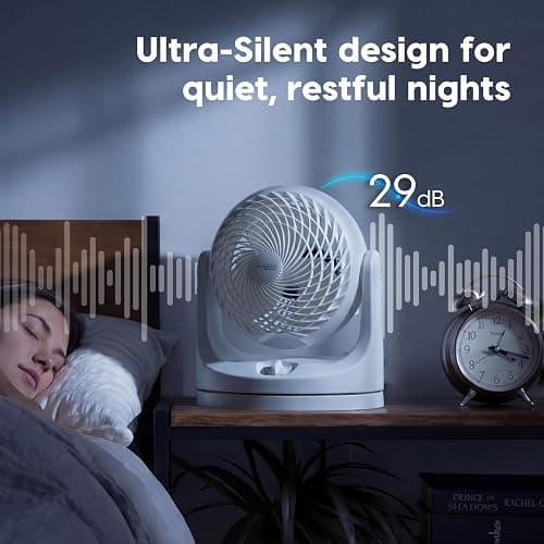 IRIS USA WOOZOO Medium Desk Fan, Oscillating, 112° Tilt, Dorm Office, White | 36ft Max Air Distance, 244ft² Coverage, 112° Adjustable Vertical Tilt, 29db thumbnail 8