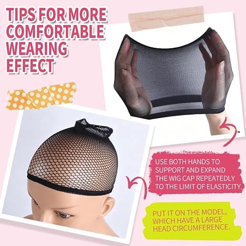 FANDAMEI 12PCS Wig Cap, Black Wig Cap, Wig Caps For Women, Hair Net For Wig | Stretchy Nylon Wig Cap, 8 PCS Closed-ended Wig Caps, 4 PCS Open-ended Mesh Wig Cap, Stocking Caps For Wigs, Stocking Cap thumbnail 7