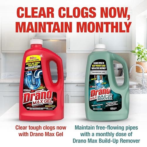 Drano Max Gel Drain Clog Remover & Cleaner, Fast-Acting to Unclog Standing Water & Remove Hair, Grease & Food Blockages, Safe for all Pipes & Septic, Kitchen Sinks, Bathroom Showers, 80 Oz, 2 Pack thumbnail 6