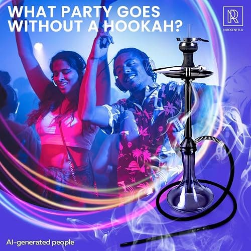 Black Hookah Set With Everything PROTOS – 30" Large Hookah with Vertical Purge, Black Hookah Bowl, Glass Vase, 59" Silicone Sisha Hose, and Ergonomic Mouthpiece - Hooka Set 1 Hose thumbnail 7