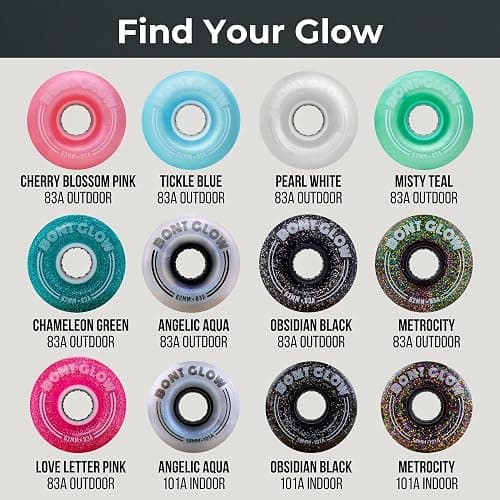 Bont Glow Light Up LED OUTDOOR Roller Skate Wheels – 62x35mm 83A | Pack of 4 | For Street and Recreational Skating (Pearl White) thumbnail 4
