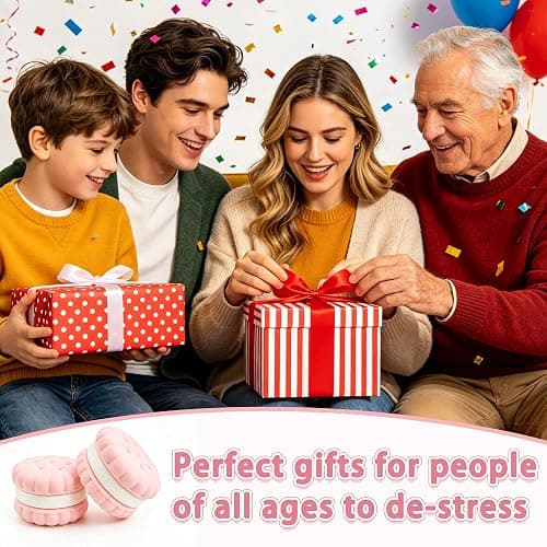 Slow Rising Squishy Bread, 3 Layers Detachable Soft Cookie Pink Squishies ,Sandwich Shaped Stress Relief Fidget Toys, Cute Food Squishies for Kids Adult Party Favors thumbnail 7