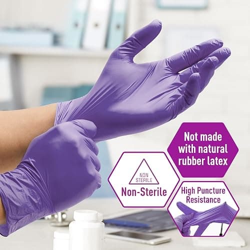 MedPride Powder-Free Nitrile Exam Gloves, Iris Blue, Medium, Box/100 thumbnail 2