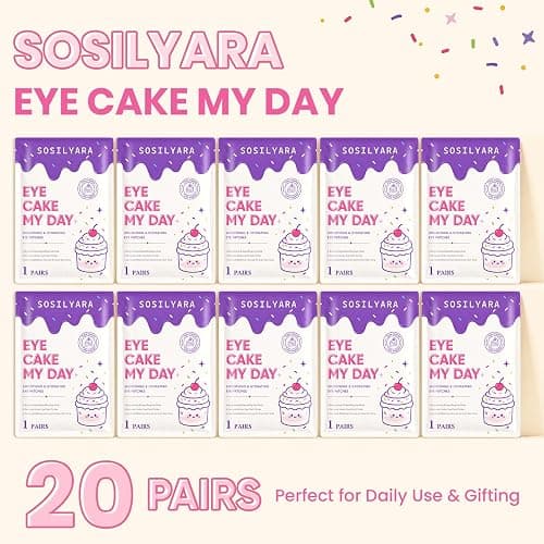 SOSILYARA EYE CAKE MY DAY 20Pcs Under Eye Patches, Birthday Gift for Women | Cake‑Scented,Hydrating & Smoothing, Hyaluronic Acid & Antioxidants thumbnail 3