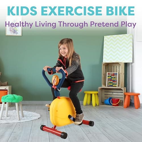 Hey Play Kids Exercise Bike, Indoor Stationary Cycle Riding Toy thumbnail 5