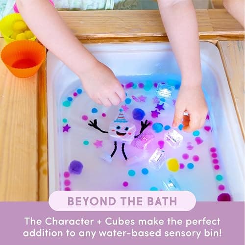 New Glo Pals Water-Activated Bath Toy with 6 Reusable Light-Up Cubes for Sensory Play (Party Pal) thumbnail 6