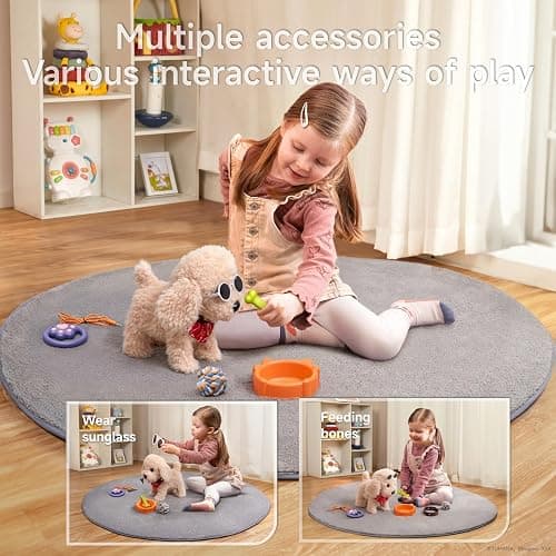 TUMAMA Remote Control Electronic Plush Puppy Dog Toy, Fun Interactive Toys,Walks,Barks,Shake Tail,Dress Up Realistic Stuffed Animal Dog, Gift for Girls Boys Age 3-6 Year Old thumbnail 4