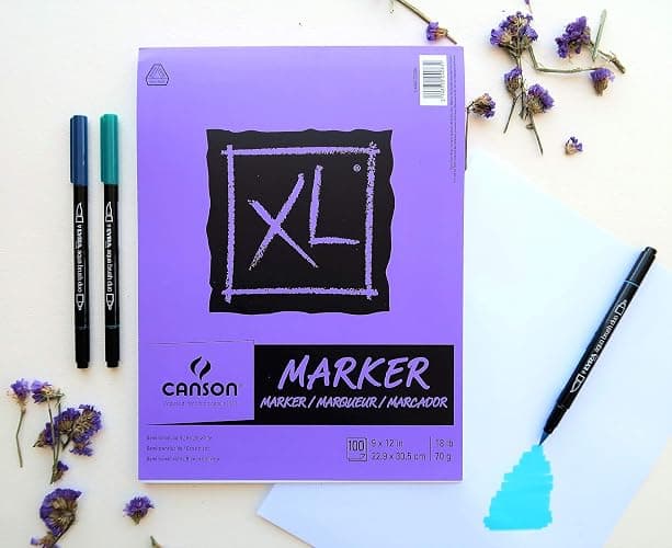 Canson XL Series Marker Paper, Foldover Pad, 9x12 inches, 100 Sheets (18lb/70g) - Artist Paper for Adults and Students thumbnail 6