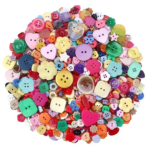 1200pcs Assorted Resin Buttons Bulk, Random Mixed Colors Craft Set | Random Mixcolor Sewing Crafts Clothes, DIY Manual Painting Art, Handmade Ornaments, and Creative Decoration - Image 1