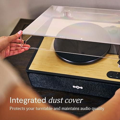 House of Marley Rise Up Giradischi Bluetooth con Casse Integrate - Giradischi Vinili a 3 velocità, Streaming a 2 vie, Finitura in Bambù e Coperchio Antipolvere, Realizzato in Modo Sostenibile thumbnail 7