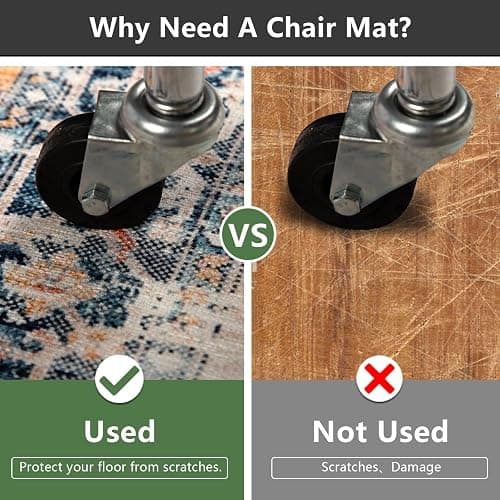 Homcomoda Office Chair Mat for Hardwood Floor 47"x59" Desk Chair Mat for Hardwood Floor Non Slip Desk Rug for Rolling Chair Computer Chair Mat for Carpet Office Home thumbnail 4