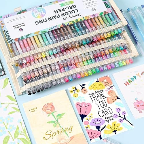 Joyask Gel Pens For Coloring, 168 Pack Colored Pens for Black Paper & White Paper, 0.6MM Fine Point Pens for Coloring, Writing, Drawing, Journaling, Note Taking, Office, Home thumbnail 2