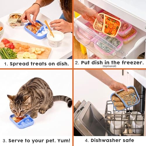 Awoo Sardina - Silicone Dog & Cat Lick Mat + Slow Feeder with Suction Cups - Non-Slip, Dishwasher Safe Pet Dish - Extends Mealtime for Fast Eaters & Reduces Anxiety - for Wet & Dry Food (Melon) thumbnail 6
