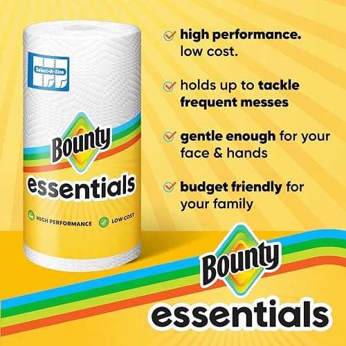 Bounty Essentials Select-A-Size Paper Towels, White, 2 Triple Rolls = 6 Regular Rolls (Packaging May Vary) thumbnail 3