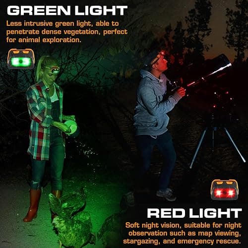 EverBrite Rechargeable Headlamp - 350 Lumens Headlight with Red/Green Light and Tail Light, 7 Lighting Modes with Memory Function, Perfect for Trail Running, Camping and Hiking thumbnail 5