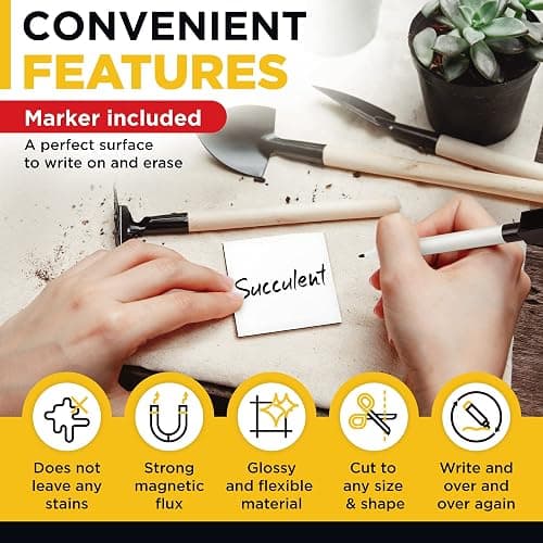 Dry Erase Magnetic Labels - Reusable Sticky Notes - Notepads for Refrigerator - Dry Erase Magnet Sheets - Blank Magnet Stickers to Write On - Magnets for Whiteboard Classroom Fridge thumbnail 3