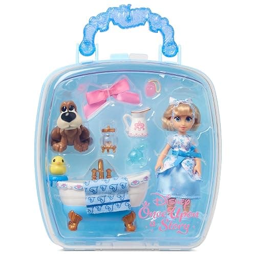 Disney Store Official Disney's Once Upon a Story Cinderella Mini Doll Playset, 10 Pc., Toy Figure Set with Accessories, Including Dog Bruno and Bathtub - Suitable for Ages 3+ thumbnail 5