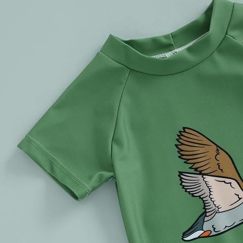DuAnyozu Baby Boys Swimsuit Long Sleeve Rash Guard Swimwear Baby Boy Swim Trunk with Hat Set 3-Piece Toddler Bathing Suit thumbnail 6