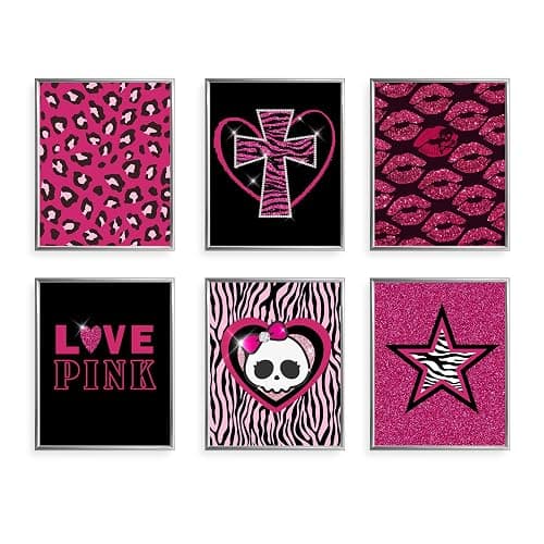 TwoDays Mcbling Room Decor Aesthetic, Trashy Y2k Posters for Girls bedroom, 2000s Hot Pink Wall Art, Emo Baddie Prints for women Apartment.(8" X 10", Set Of 6, UNFRAMED) - Image 1
