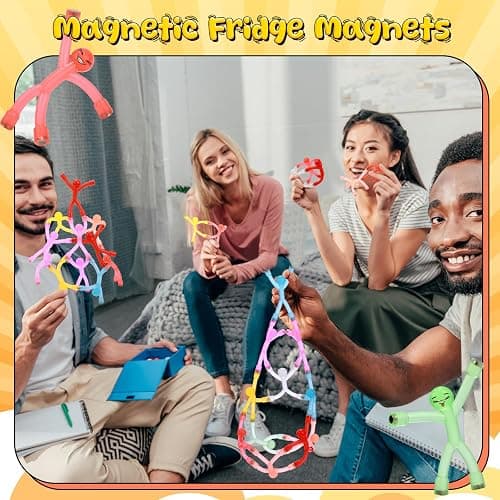 Jerify 20 Pcs Easter Magnetic Travel Toys Magnetic Cute Man Refrigerator Magnet People Colorful Fridge Toy Humanoid Fun Magnet Toy Easter Basket Stuffer for Adult Craft(10 Colors) thumbnail 6