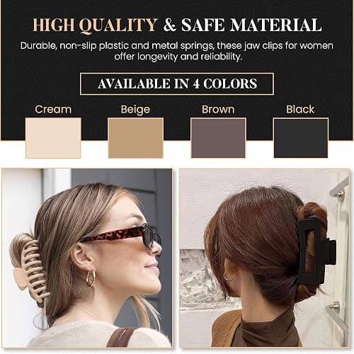 Mecool 8 Pcs Hair Claw Clips for Women Ponytail Holder Headwear Hair styling Accessories for Straight, Curly, Wavy Hair | Non Slip Hair Clips Women | Hair Products | Big Claw Clip Set thumbnail 6