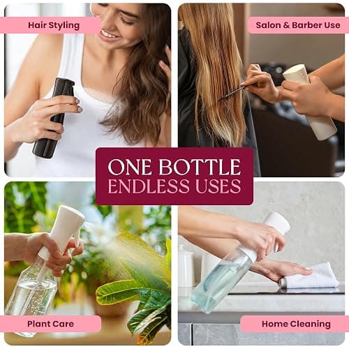BeautifyBeauties Continuous Spray Bottle for Hair, 10.1 oz Mister Spray | Perfect for barbers, salons, household cleaning, watering plants, pet care, ironing & essential oil scents thumbnail 4