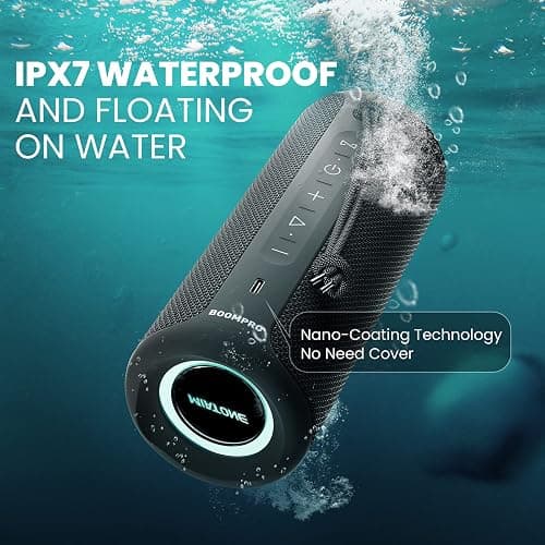 MIATONE Bluetooth Speakers 36W Portable Speaker with Stereo Sound Bass, Bluetooth 5.3 Wireless USB Type C Outdoor, 5000mAh 24H Playtime IPX7 Waterproof, Boy Friend Gifts for him (Black) thumbnail 6