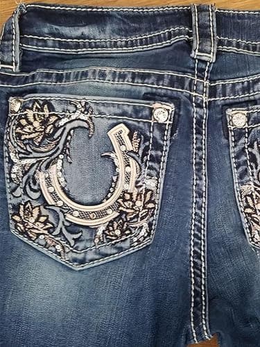 Flamingals Boot Cut Jeans for Women Stretchy Trendy Embroidered Tummy Control Butt Lifting Flare Denim Jeans thumbnail 5