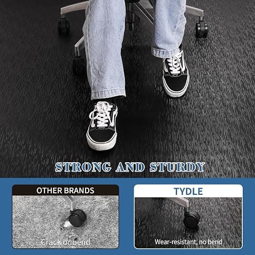 Office Chair Mat, TYDLE 59"x75" Large Chair Mat for Hard Floor, Vinyl Mat for Gaming Chairs, Slip Resistant Rolling Computer Under Desk Mat for Hardwood Floor, Black thumbnail 5