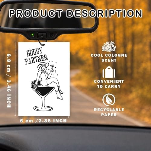 Car Accessories for Women, Western Car Decor, 4 Pcs Western Cowgirl Retro Vintage Hanging Air Freshener, New Car Scent for Car Mirror Decor, Girly Accessories for Dorm, Gift for New Car Owner thumbnail 2