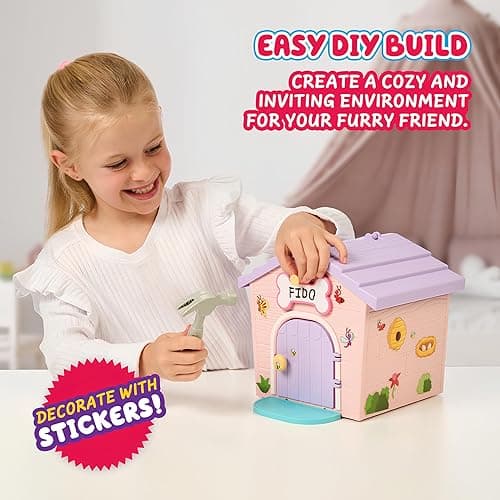 Little Live Pets My Puppy's Home Mini Playset, Pink, Play Dog with Building Dog House Toys, Customizable Puppy Plush Toy for Kids of Ages 5+ thumbnail 6