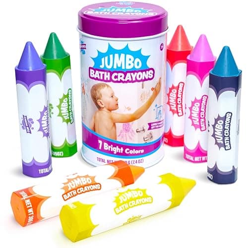 Tub Works® Smooth™ Jumbo Bath Crayons Bath Toy | Nontoxic, Washable Bath Crayons for Toddlers & Kids | Unique Formula Draws Smoothly & Vividly on Wet & Dry Tub Walls | Large, Easy-Grip Bathtub Crayons thumbnail 9