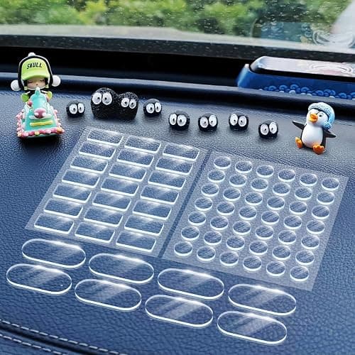 Removable Car Double Sided Glue Sticky Dots, Strong Hold Adhesive Dots for Car Dashboard Decorations, No Residue Transparent Mounting Tape for Auto Accessories 268pcs - Image 1