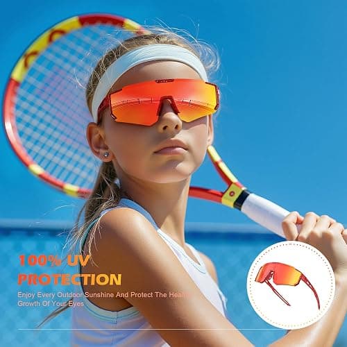Fanshen Youth Baseball Sunglasses for Kids - Polarized Sunglasses Softball Cycling for Boys Girls Ages 3-12 UV Protection thumbnail 4