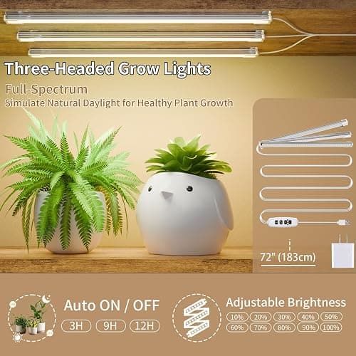BACEKOLL 8-Tiered Plant Stand With Grow Lights - 62" Tall Indoor Shelf for Multiple Plants, Metal S-Shaped Flower Holder Rack for Home, Patio (White) thumbnail 4