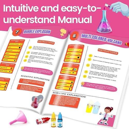 My First Science Kit for Kids Ages 4-5-6-7-8, 150+ Science Experiments Stem Toy Learning & Educational Projects with Chemistry Set, Crystal Growing, Volcano Science Kit thumbnail 7