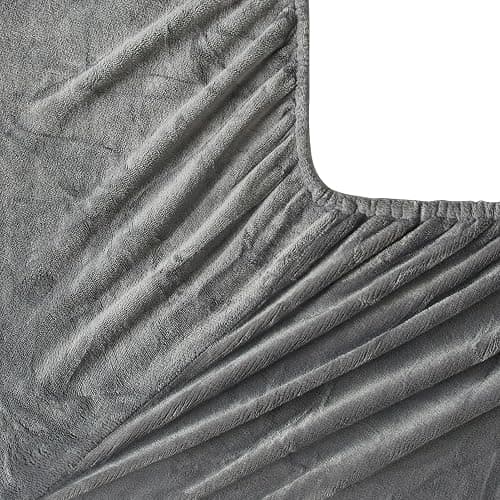 Sheets Queen, Extra Deep Pocket Sheet Set Up to 24" Inches,250 GSM Velvet Plush Fleece Sheets Warm No Slip Bed Sheet Sets Grey thumbnail 7