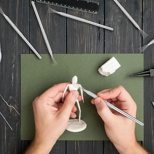 Umigy 20 Pcs Clay Needle Tool Pottery Feather Wire Texture Tool Clay Modeling Tools for Ceramic Pottery Sculpting Texturing Modeling Detail Tools 5.12 Inch thumbnail 6