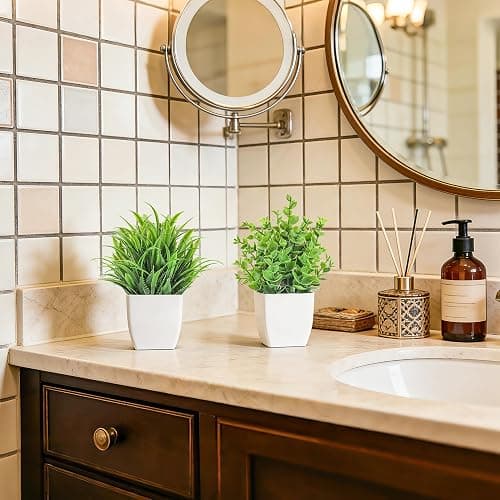 Der Rose 4 Pack Mini Faux Plants Small Plants for Home Shelf Decor | Beautiful vibrant color，suitable for desks shelves windowsills bathrooms offices decor, lightweight and easy to place thumbnail 6