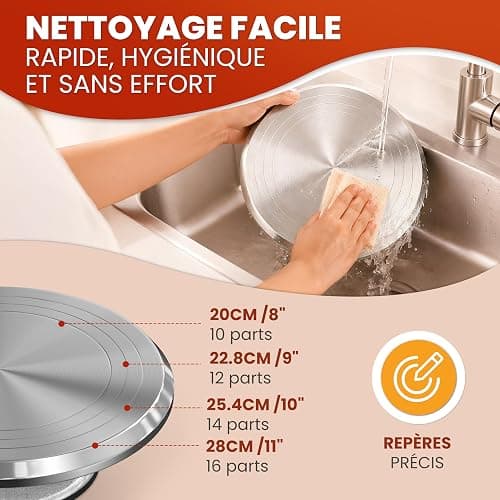 BakeBuddy Plateau Tournant Pâtisserie 30 cm Aluminium Antidérapant | Précis & Stable, Plateau Tournant Gâteau de Qualité, Ustensiles Professionnels pour Pâtisserie et Décoration de Gâteaux thumbnail 6