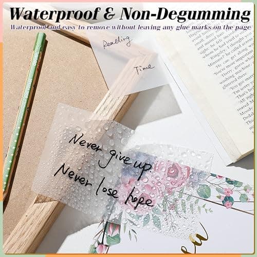 [1000 PCS] Transparent Sticky Notes, 6 Sizes Clear Sticky Notes Pads, Waterproof Self-Adhesive Translucent Sticky Notes for Annotating Books, See Through Sticky Notes for School & Office thumbnail 6