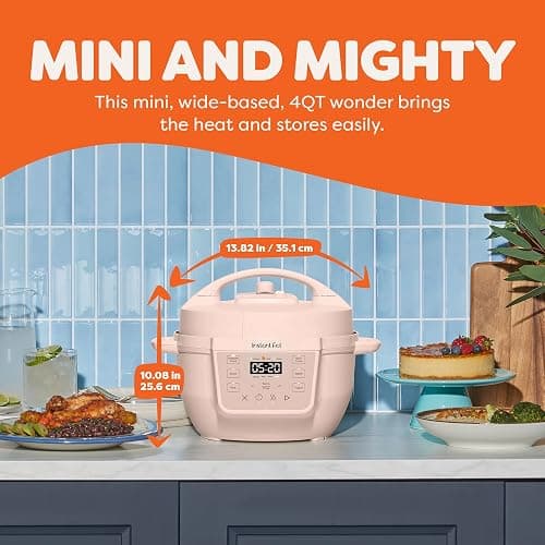 Instant Pot 4QT RIO Mini 7-in-1 Multi-Cooker, Pressure Cooker, Slow cook, Sauté, Steam, Rice Maker, Yogurt, & Warmer, Rosewater, 4 Quarts thumbnail 3
