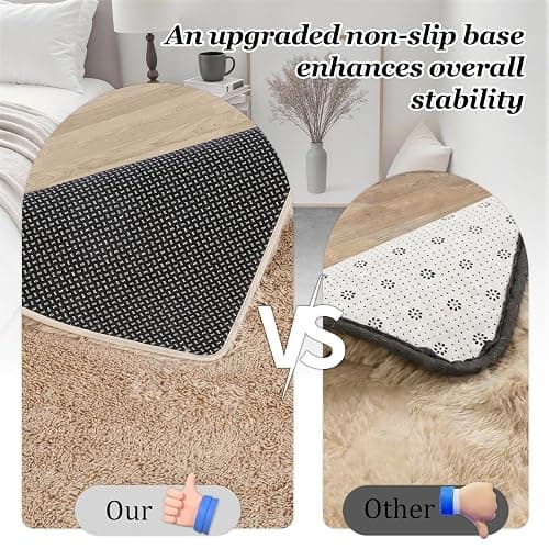 Luxturiy 8x10 Area Rug Living Room Bedroom: Fluffy Plush Shag Carpet Beige | For Kids Room Playroom Nursery Home Decor,Ultra Soft,Non-Slip Non-Shedding,Fuzzy Plush,Large Indoor Floor Carpet,Easy Clean thumbnail 6