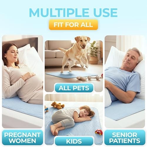Beddora Washable Underpads 4 Pack, Heavy Absorbent Reusable Incontinence Pads for Kids, Adults, Elderly, and Pets, Waterproof Diaper Changing Liquid, Urine & Accidents Blue thumbnail 7