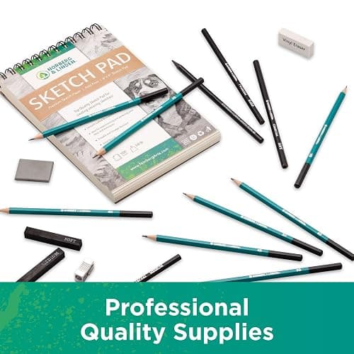 Drawing Set - Sketching and Charcoal Pencils - 100 Page Drawing Pad, Kneaded Eraser. Art Kit and Supplies for Kids, Teens and Adults, Sketch Set thumbnail 5