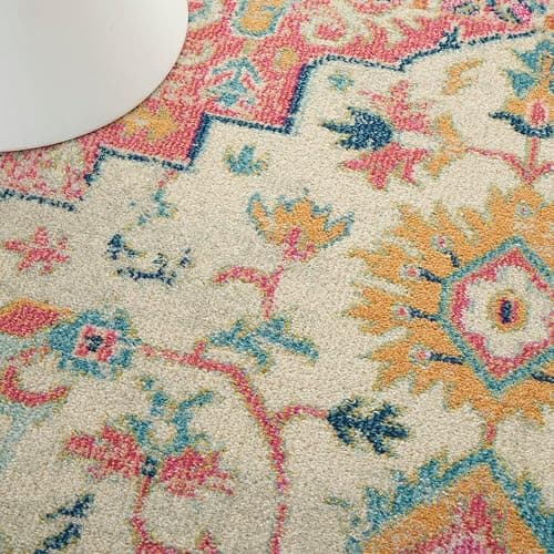 Nourison Home Passion Ivory/Pink 3'9" x 5'9" Area Rug, Boho, Moroccan, Bed Room, Living Room, Dining Room, Kitchen, Easy Cleaning, Non Shedding, (4' x 6') thumbnail 8
