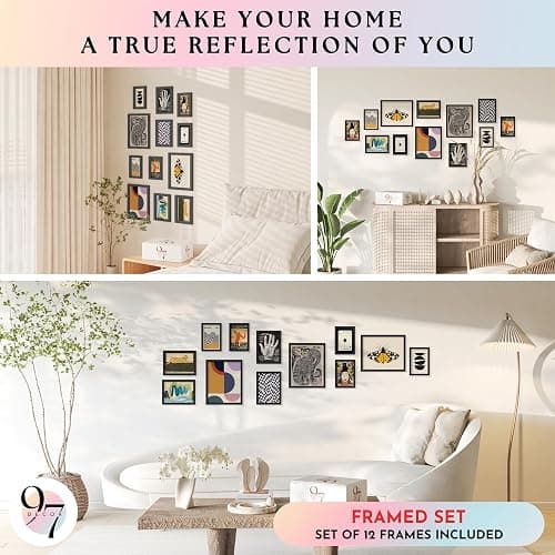 97 Decor Vintage Eclectic Wall Art Collage - Abstract Modern Art Prints For Wall Decor, Cool Funky Pictures Maximalist Paintings Retro Bauhaus Posters Set For Dorm Bedroom Home Decorations (Unframed) thumbnail 4