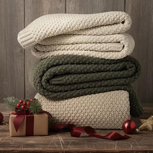 EVERGRACEHOME Chunky Chenille Knit Throw Blanket for Couch, Soft Luxurious Moss Stitch Blankets for Bed, Cozy Decorative Farmhouse Knitted Throws for Sofa, Sand Dune, 50" x 60" thumbnail 7