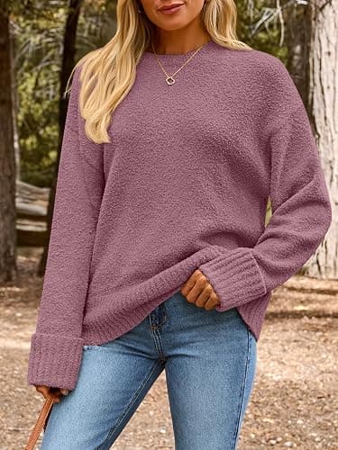 LILLUSORY Women Oversized Warm Cozy Knit Sweaters 2026 Fall Fashion Outfits | Fuzzy Knit, Warm Chunky Long Pullover, Cute Winter Clothing, Old Money Clothes, Ladies Trendy Tunic thumbnail 2