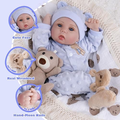 Milidool Lifelike Reborn Baby Dolls Boy- 18-Inch Soft Body Realistic-Newborn Real Life Baby Dolls for Kids Age 3+ thumbnail 4